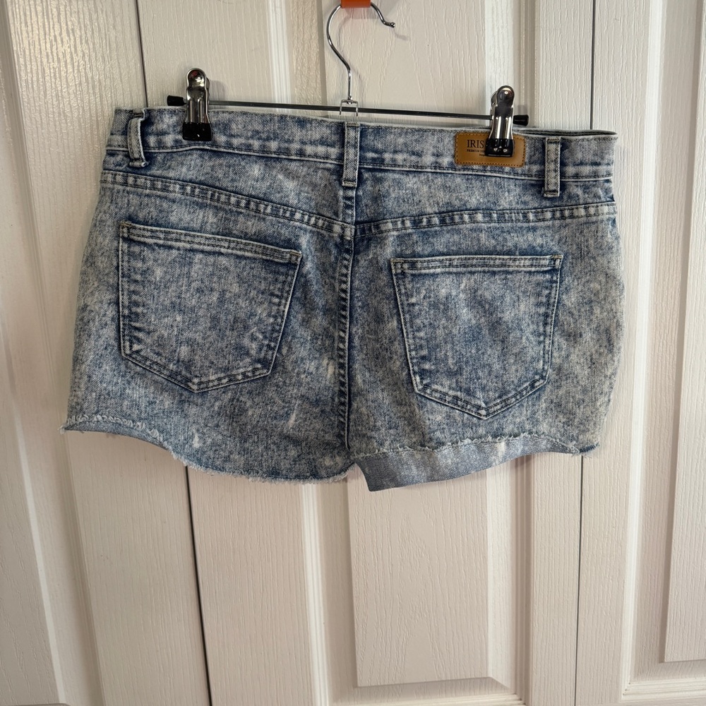 Iris Jeans blue‎ shorts white lace size large - Picture 3 of 5